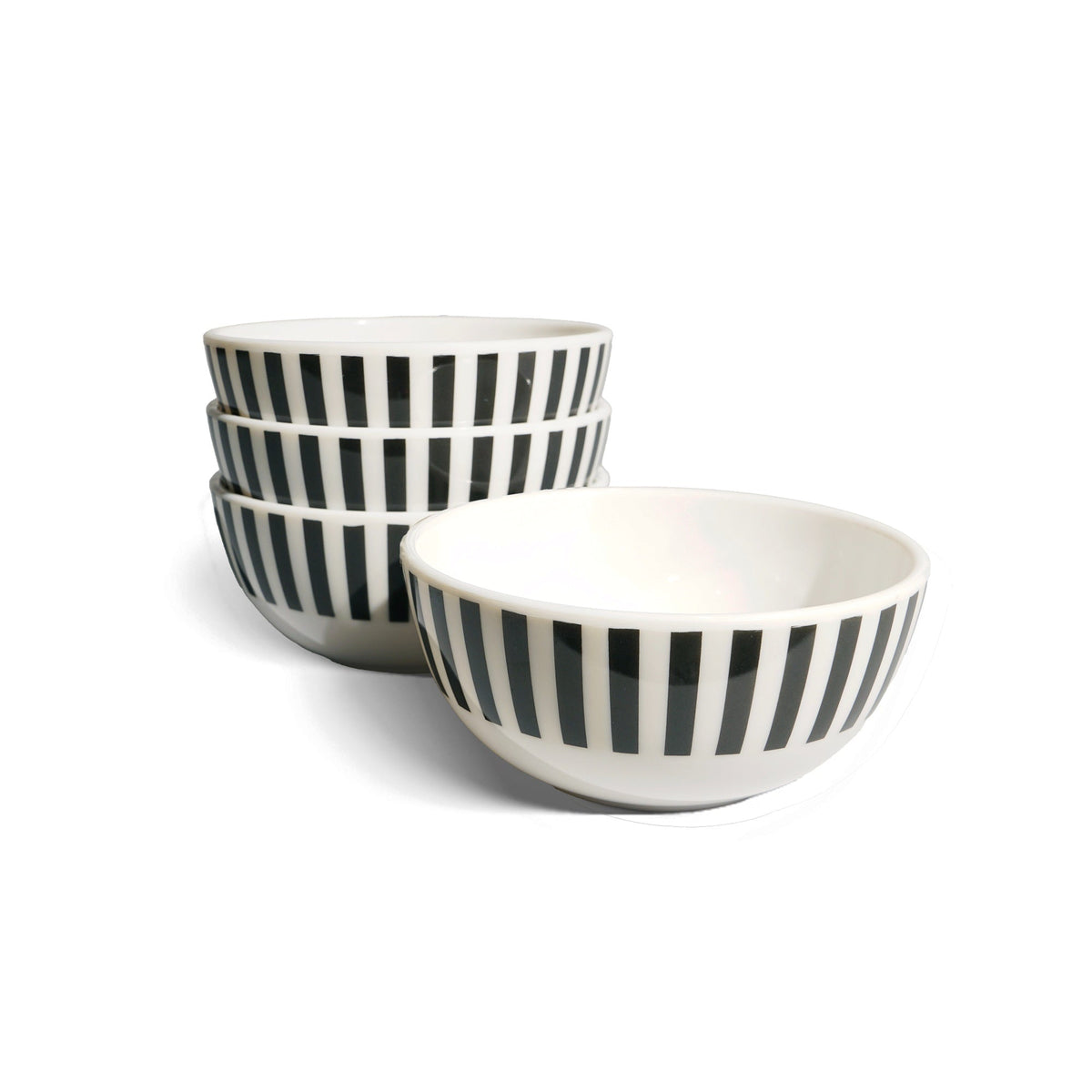 B&W Starburst Bowl Set set of four