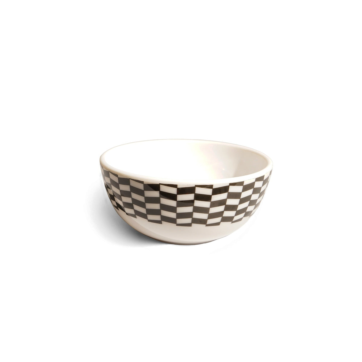 B&W Chevron Bowl aerial on white background