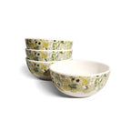 Cream Floral Garden Melamine Bowls, Set of 4