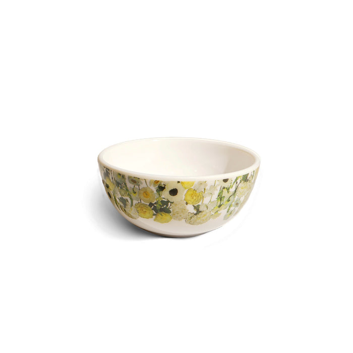Cream Floral Garden Melamine Bowls, Set of 4