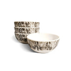 Grayscale Floral Garden Melamine Bowls, Set of 4