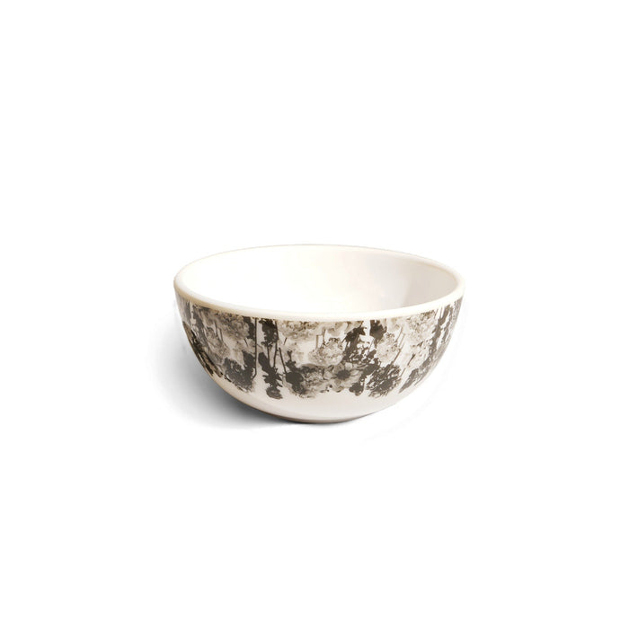 Grayscale Floral Garden Melamine Bowls, Set of 4