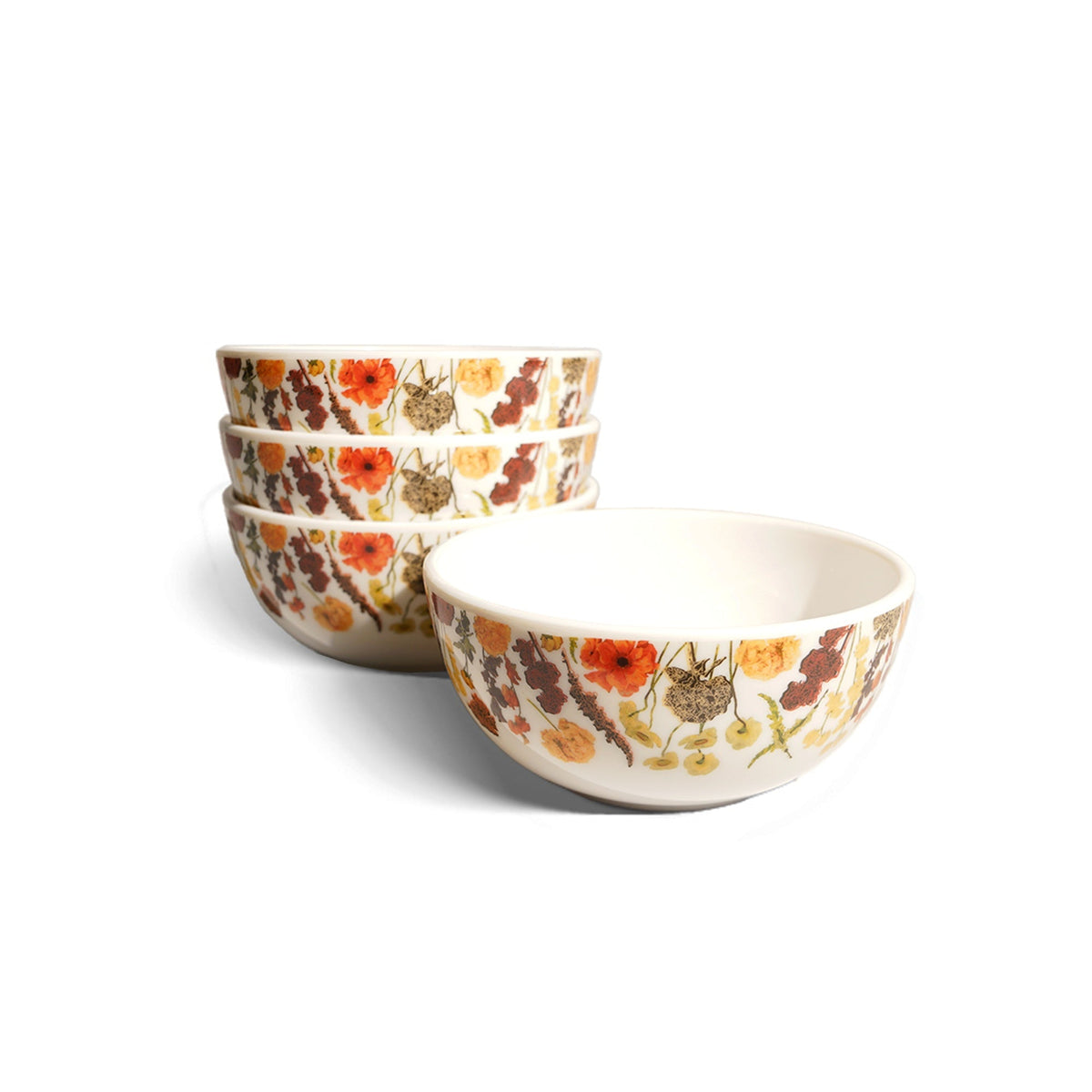 Auburn Bouquet Melamine Bowls, Set of 4