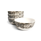 Grayscale Roses Melamine Bowls, Set of 4