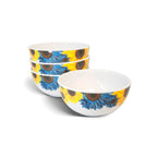 Blue Sunflower Melamine Bowls, Set of 4