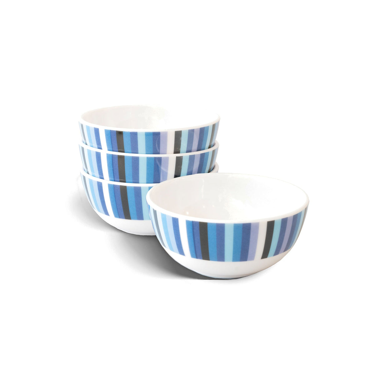 Blue Link Starburst Melamine Bowls, Set of 4