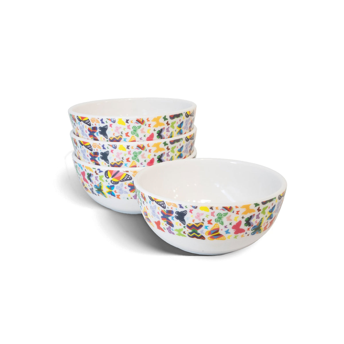 Multicolor Butterflies Bowl Set set of four