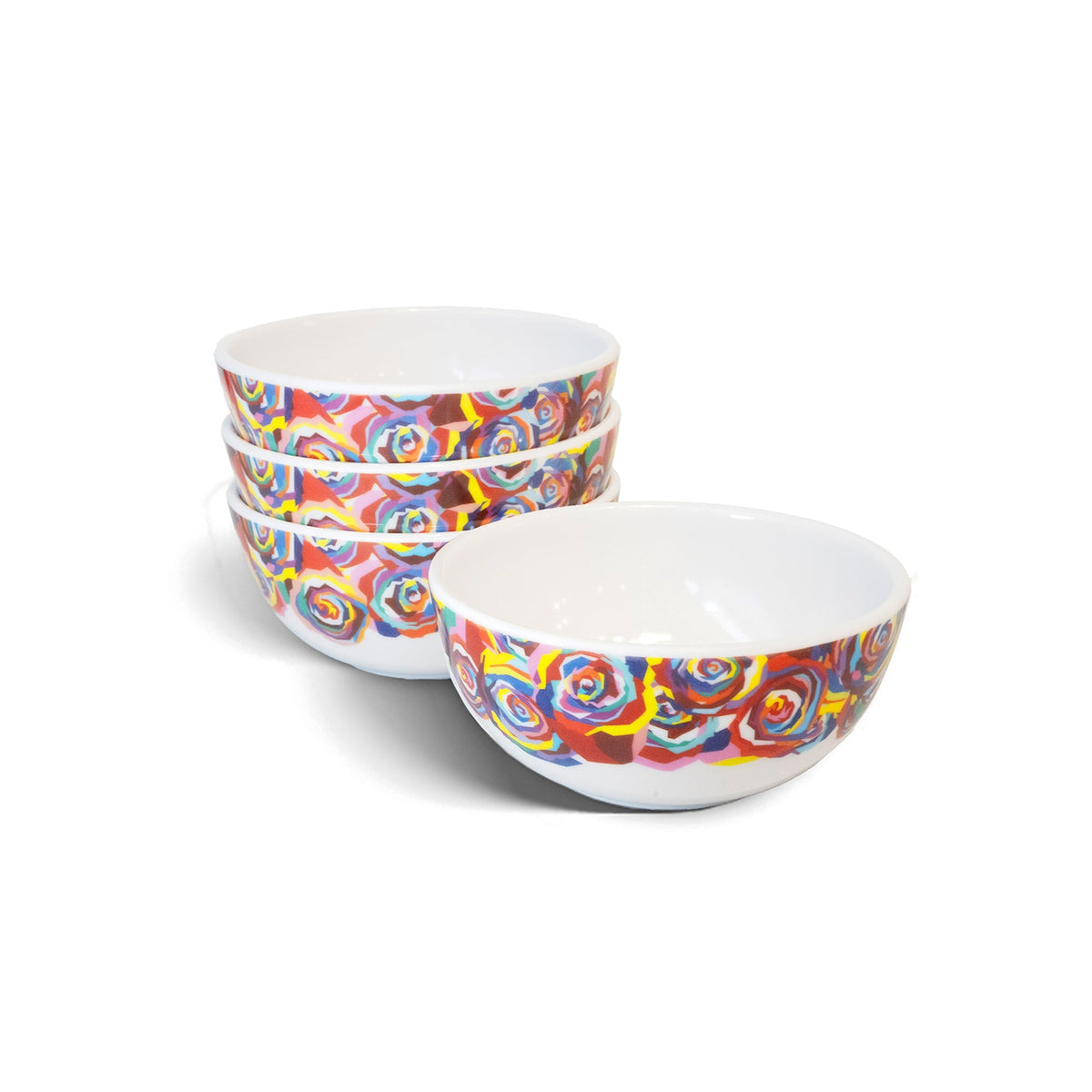 Multicolored Roses Bowl Set set of four