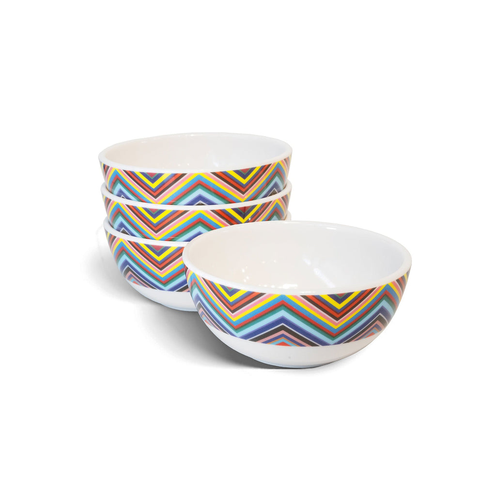Multicolor ZigZag Bowl Set set of four
