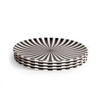 B&W Starburst Dinner Plate Set set of four