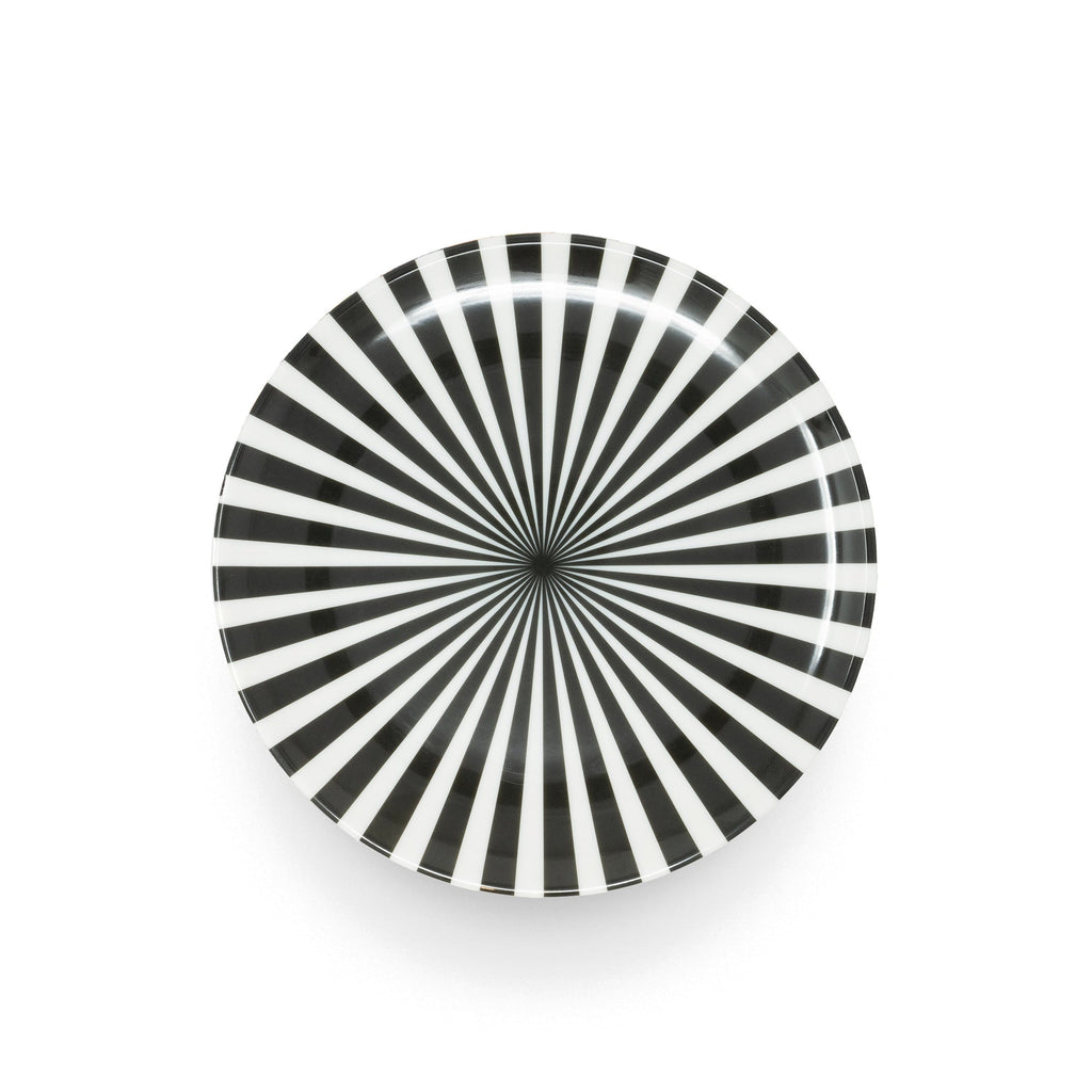 B&W Starburst Dinner Plate Set, melamine dinnerware