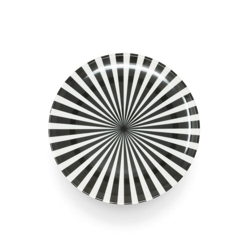 B&W Starburst Dinner Plate Set, melamine dinnerware