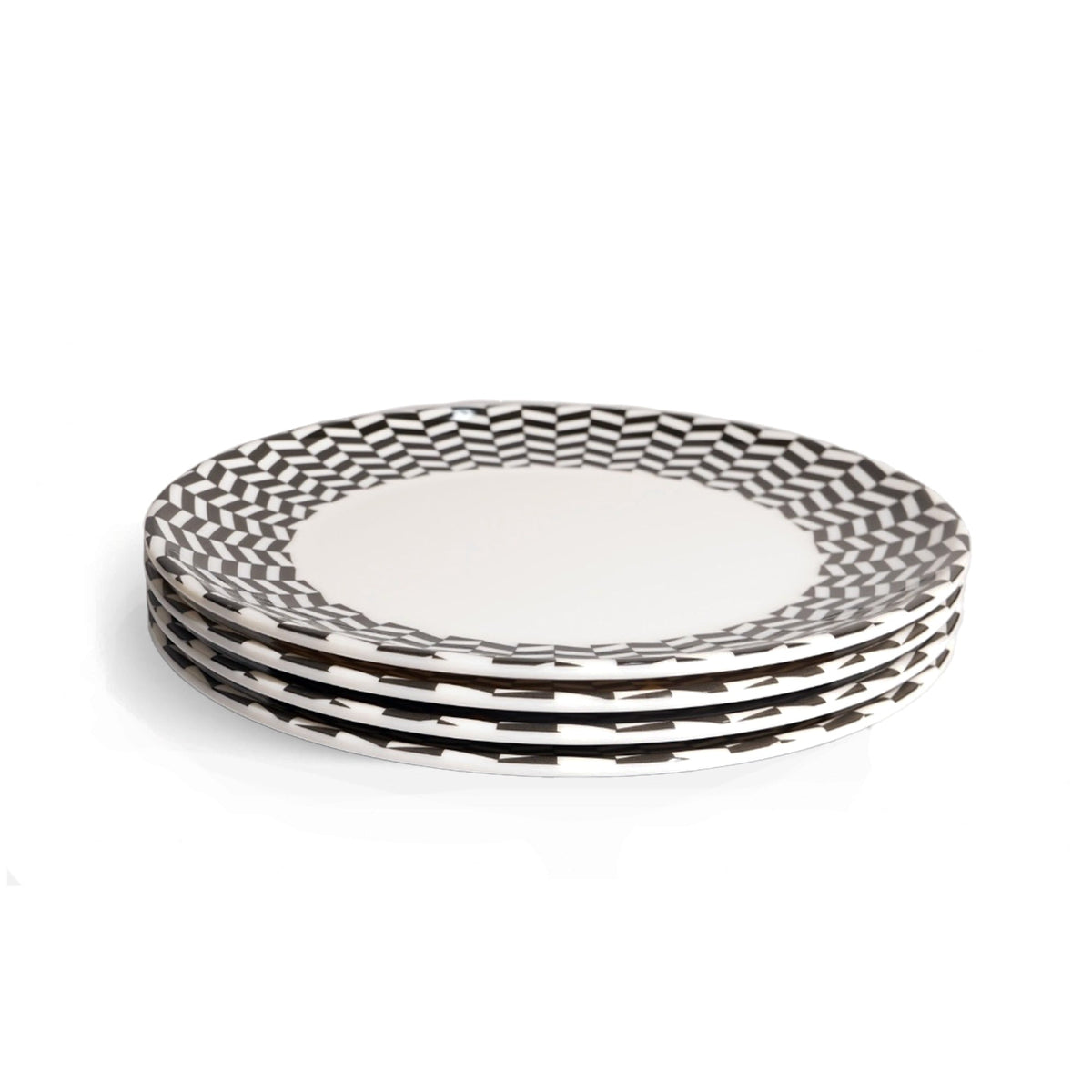 B&W Chevron Dinner Plate set of four