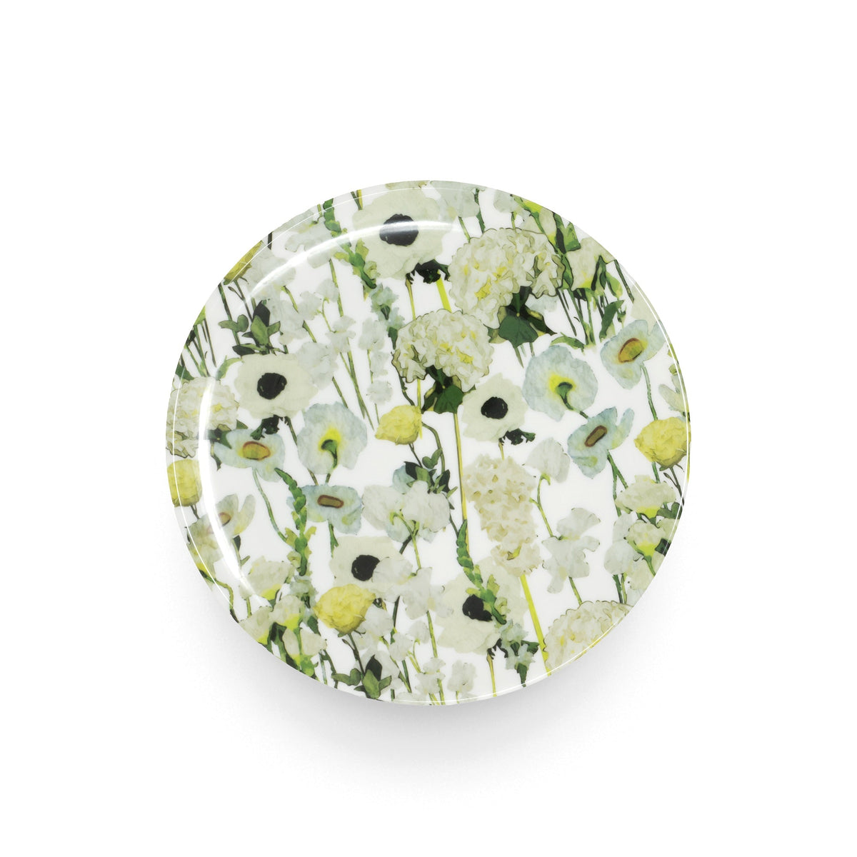 Cream Floral Garden Melamine Dinner Plates, Set of 4