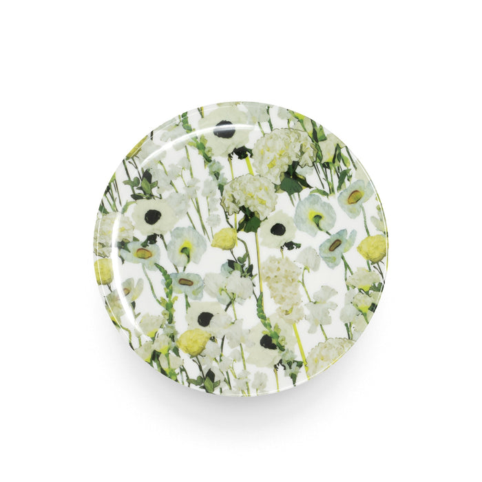 Cream Floral Garden Melamine Dinner Plates, Set of 4