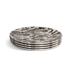 Grayscale Floral Garden Melamine Dinner Plates, Set of 4