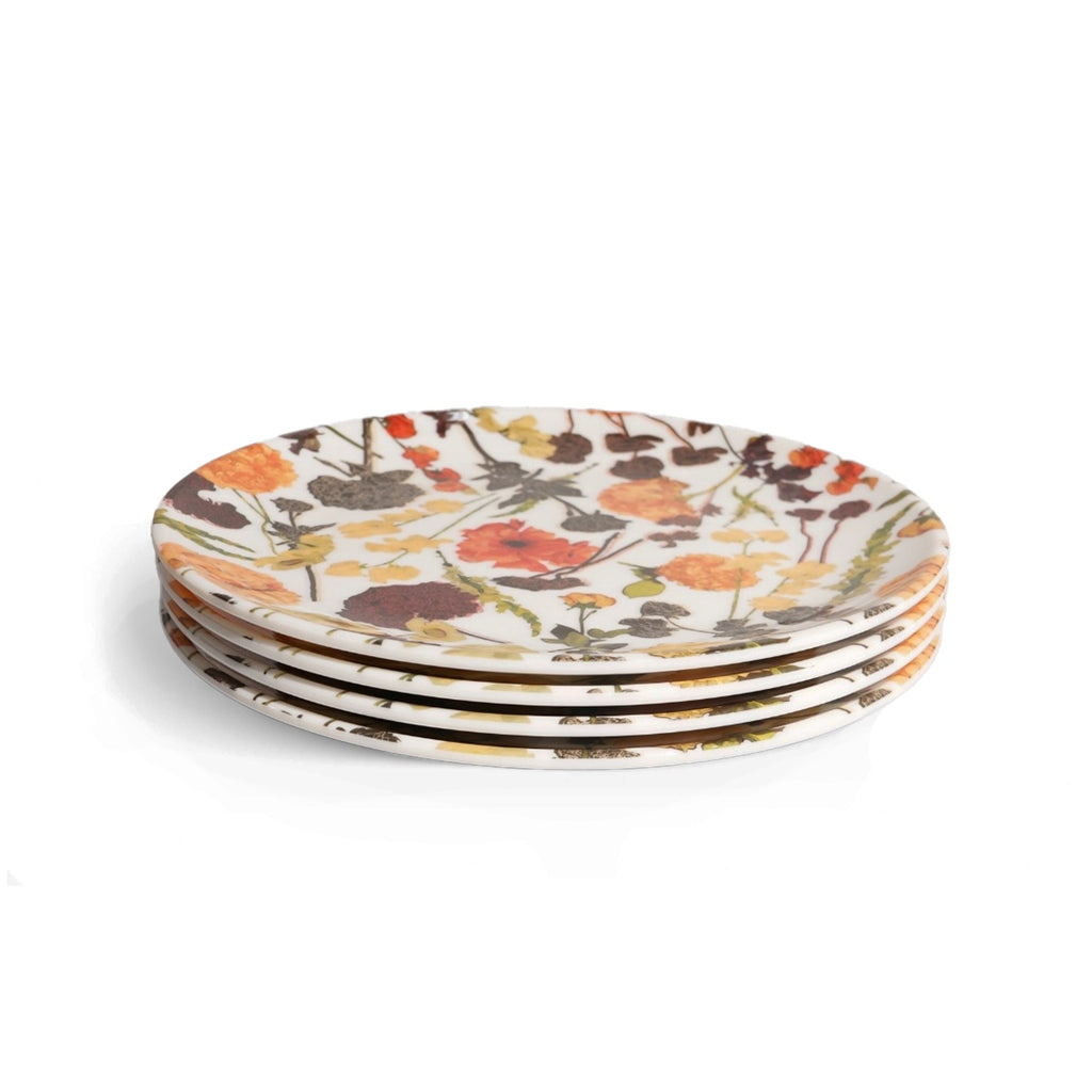 Auburn Bouquet Melamine Dinner Plates, Set of 4