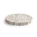 Black & White Squiggly Melamine Dinner Plates, Set of 4