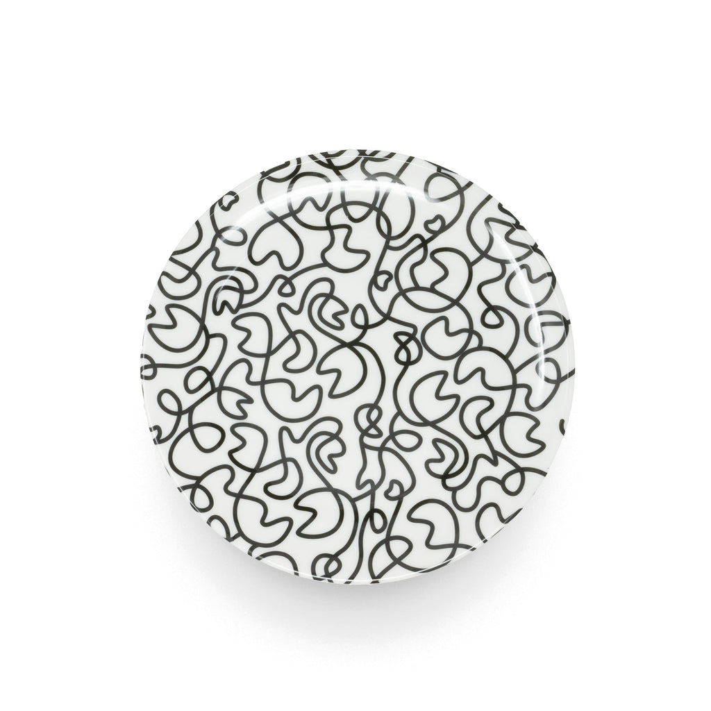 B&W Squiggly Dinner Plate Set, melamine dinnerware