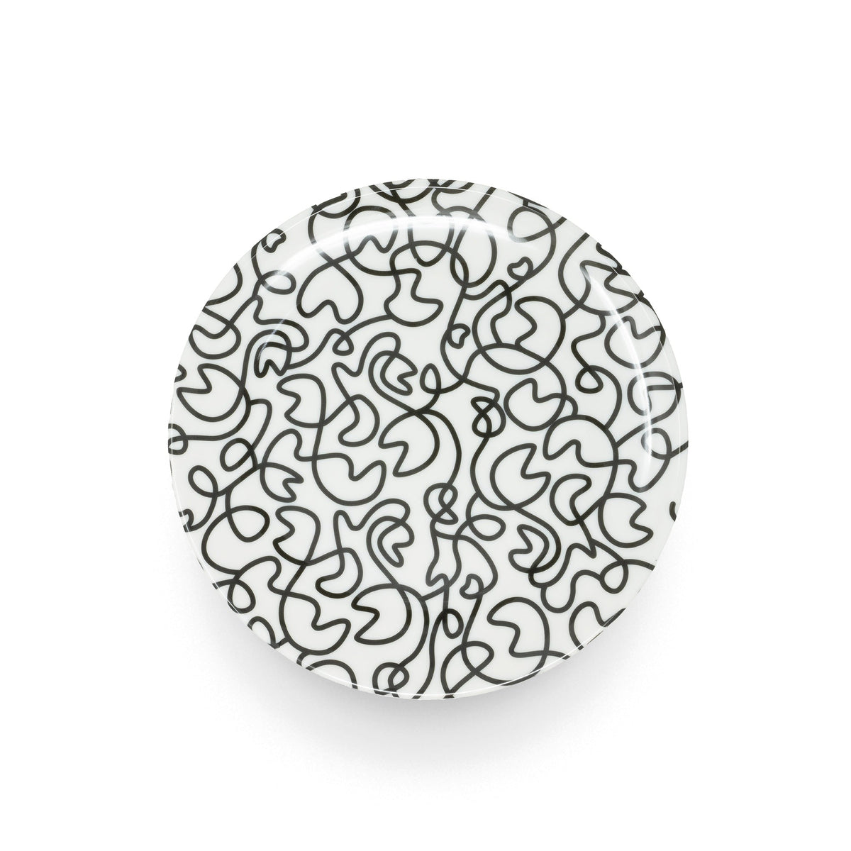 B&W Squiggly Dinner Plate Set, melamine dinnerware