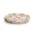 Chain Link Melamine Dinner Plates, Set of 4