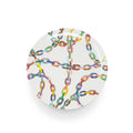 Chain Link Melamine Dinner Plates, Set of 4