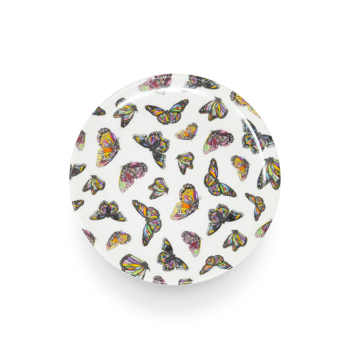 Butterflies Melamine Dinner Plates, Set of 4