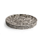 Grayscale Roses Melamine Dinner Plates, Set of 4