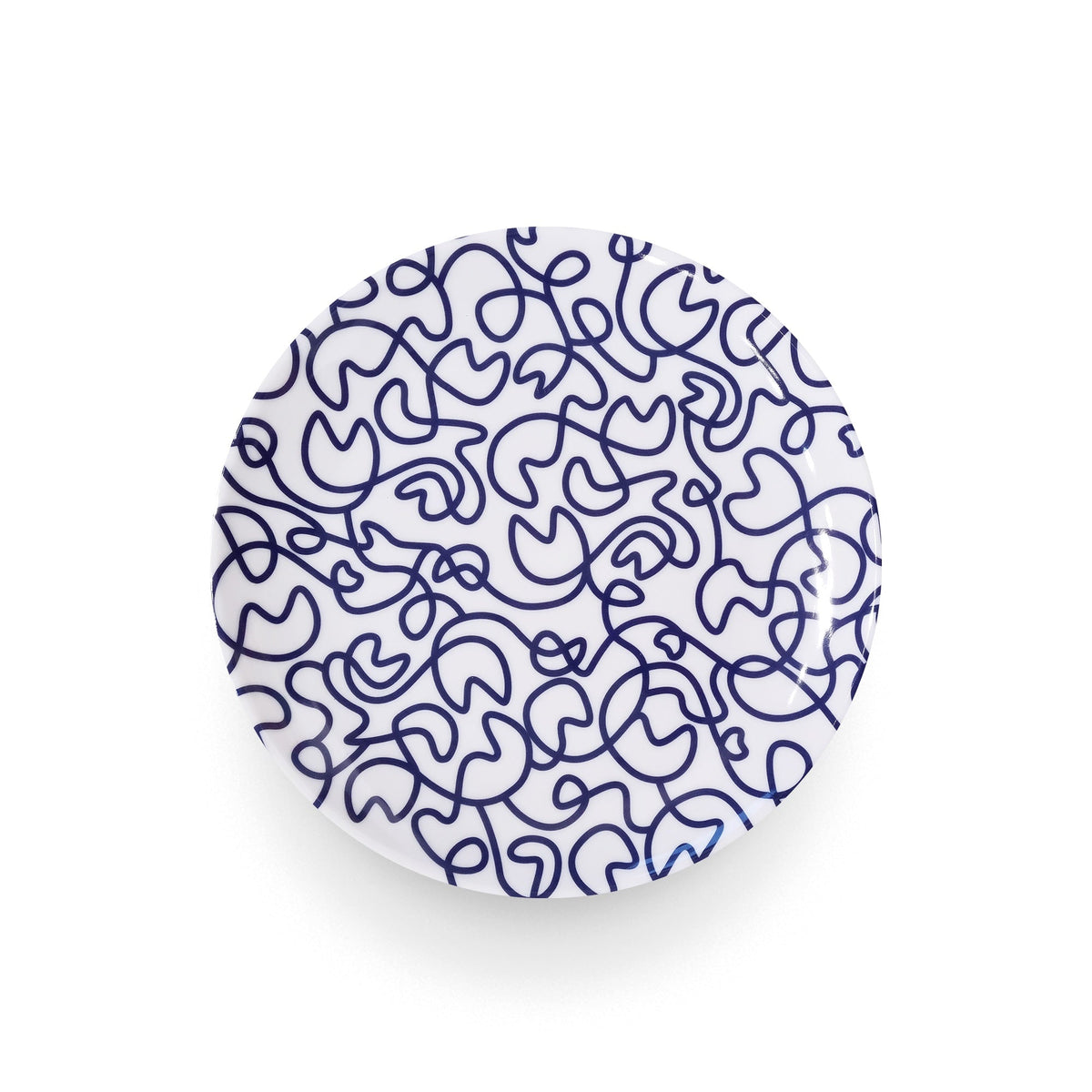 Navy Squiggly Dinner Plate Set, melamine dinnerware