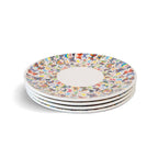 Multicolor Butterflies Melamine Dinner Plates, Set of 4