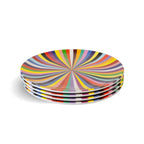 Multicolor Starburst Melamine Dinner Plates, Set of 4