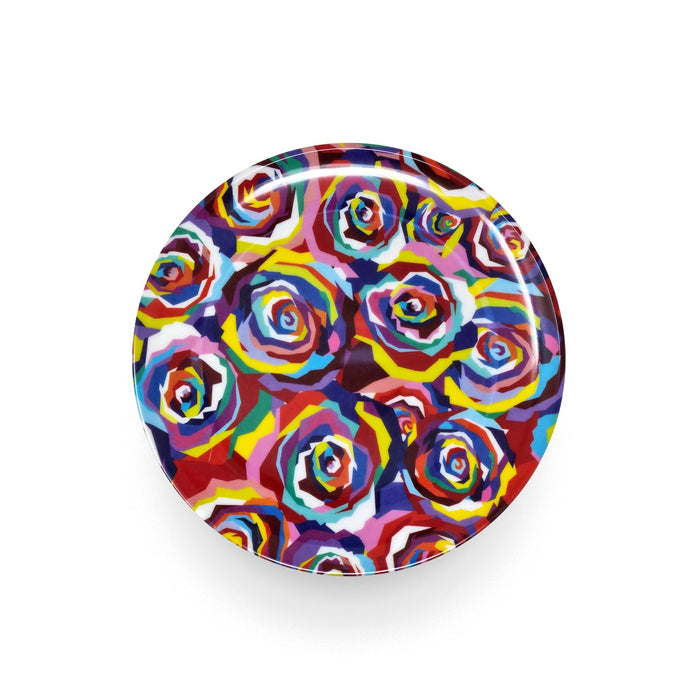Multicolor Roses Melamine Dinner Plates, Set of 4