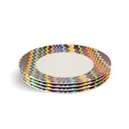 Multicolor ZigZag Dinner Plate Set set of four