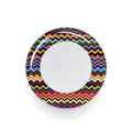 Multicolor Zigzag Melamine Dinner Plates, Set of 4