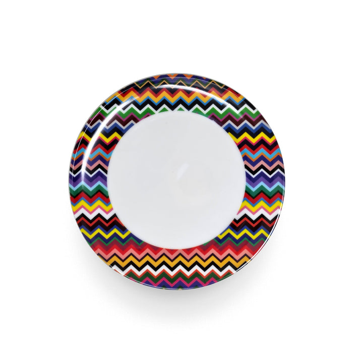 Multicolor Zigzag Melamine Dinner Plates, Set of 4