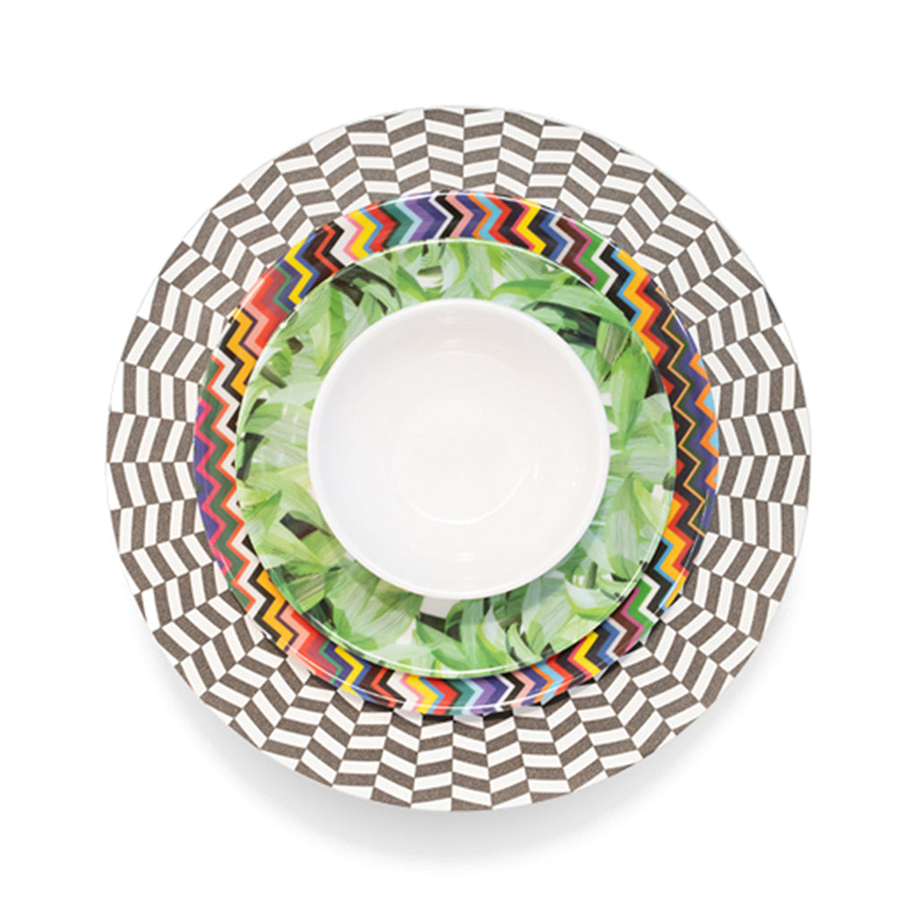 Vivid Whirl Set 16 Piece Setting, melamine dinnerware