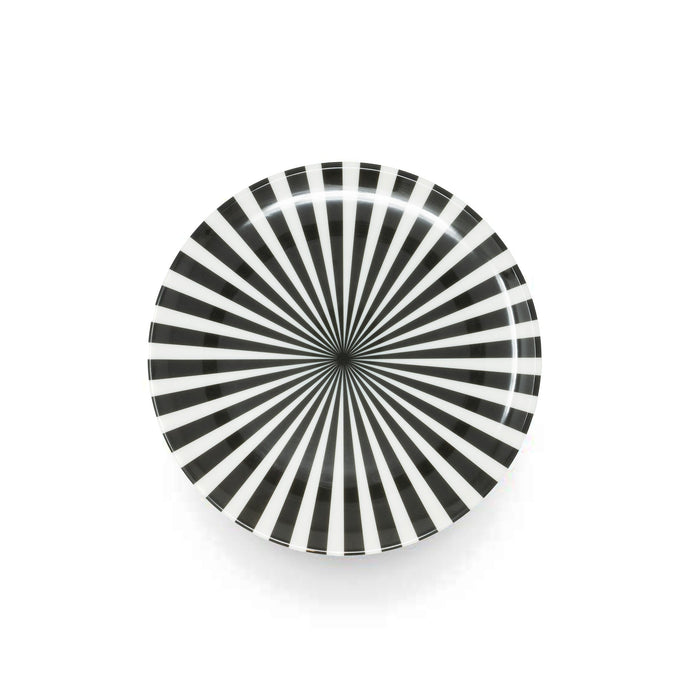 Black & White Starburst Melamine Salad Plates, Set of 4