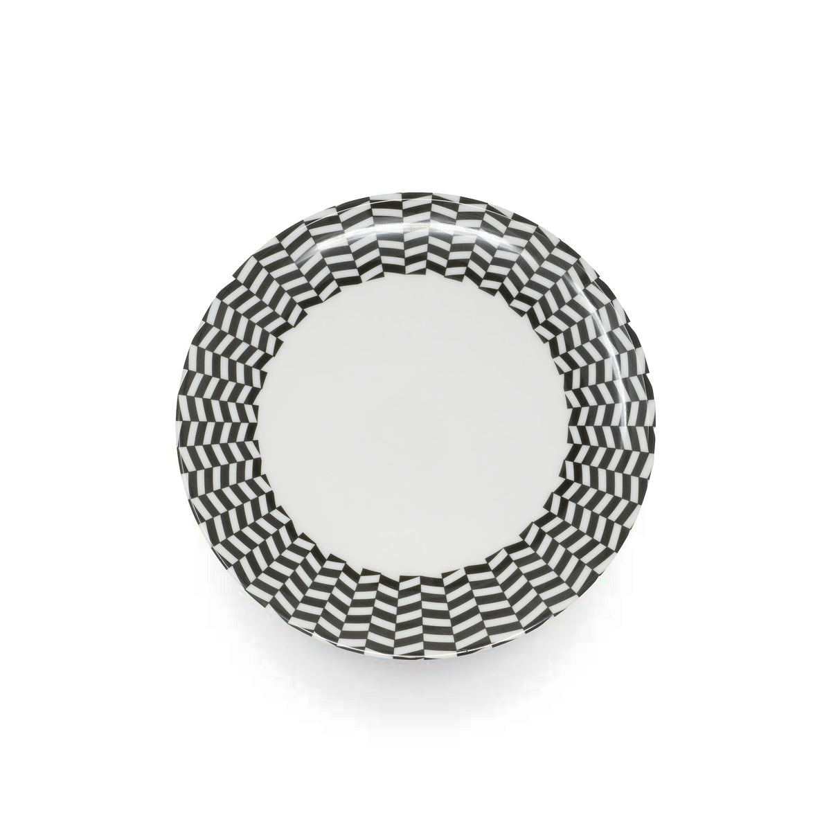 B&W Chevron Salad Plate, melamine dinnerware