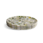 Cream Floral Garden Salad Plate Set set of four