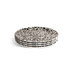 Black & White Squiggly Melamine Salad Plates, Set of 4