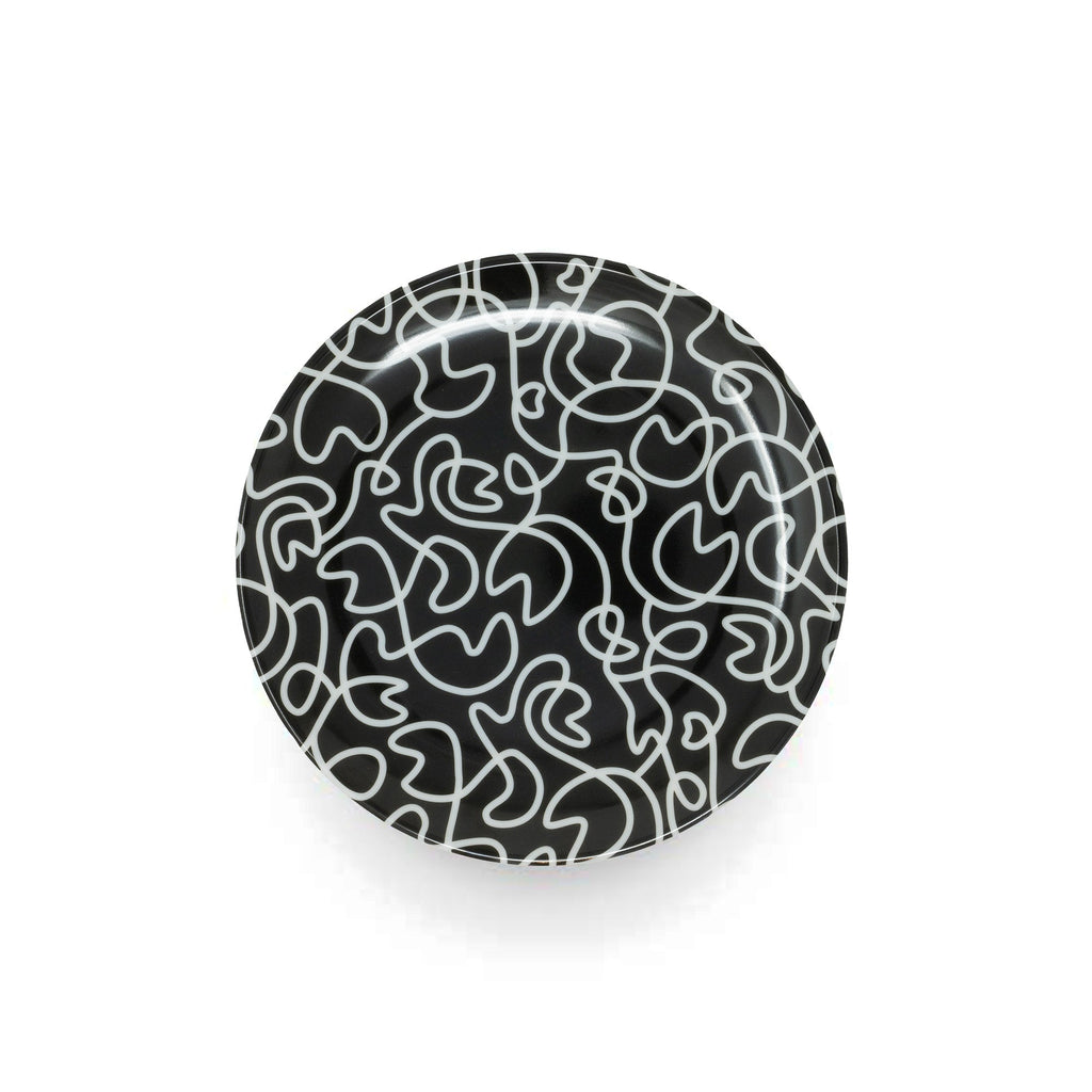 B&W Squiggly Salad Plate Set, melamine dinnerware