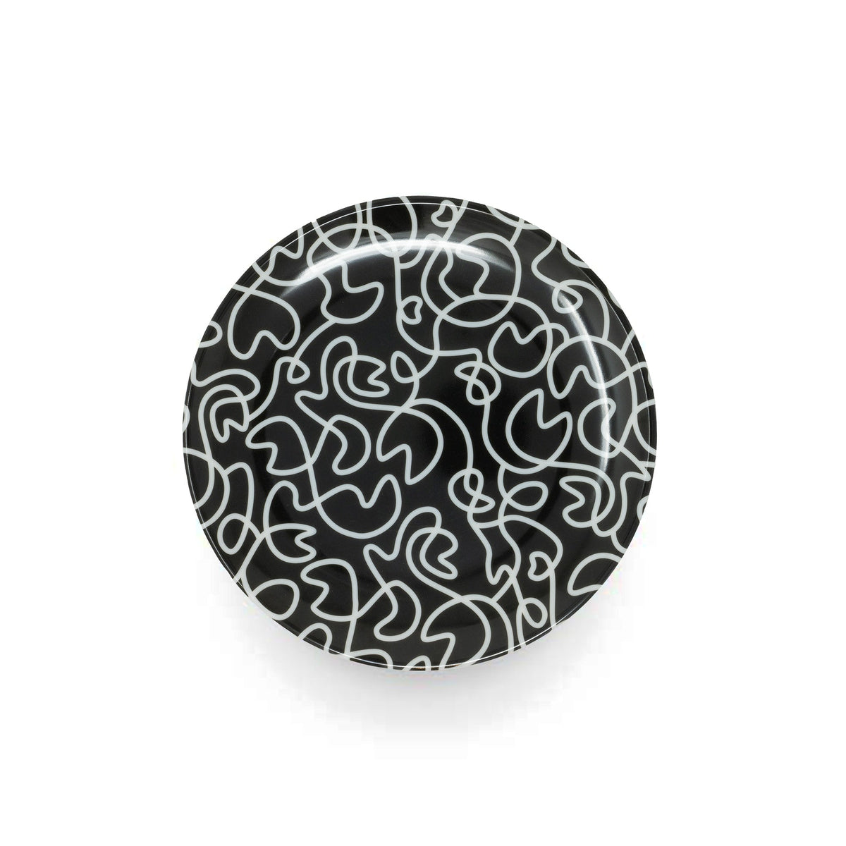 B&W Squiggly Salad Plate Set, melamine dinnerware