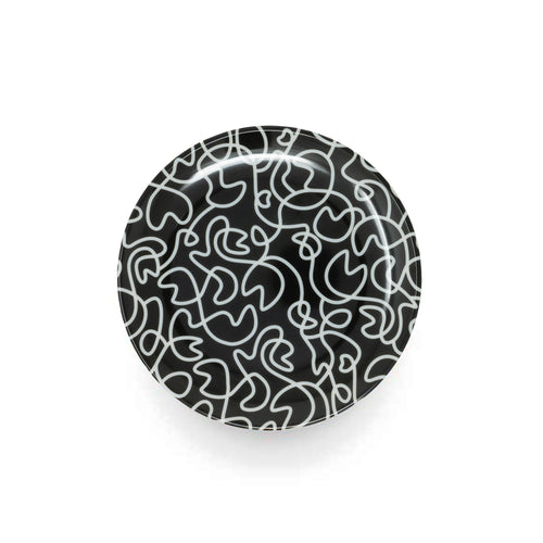 B&W Squiggly Salad Plate Set, melamine dinnerware
