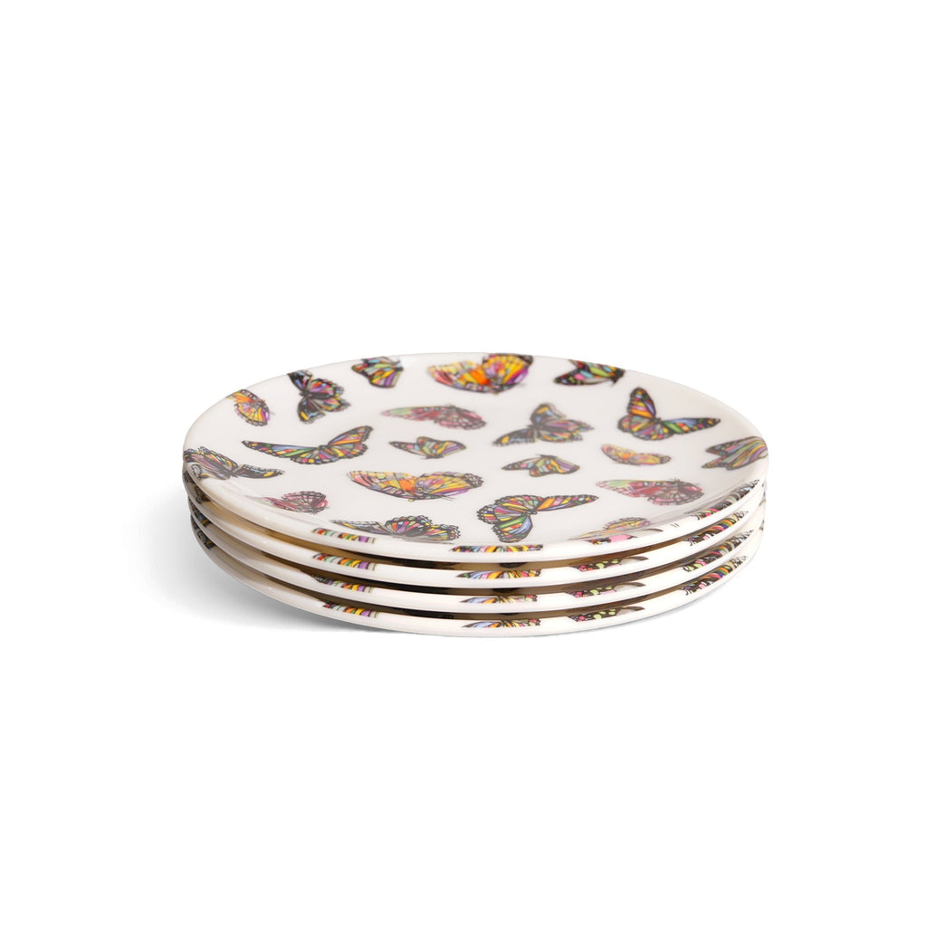 Butterflies Melamine Salad Plates, Set of 4
