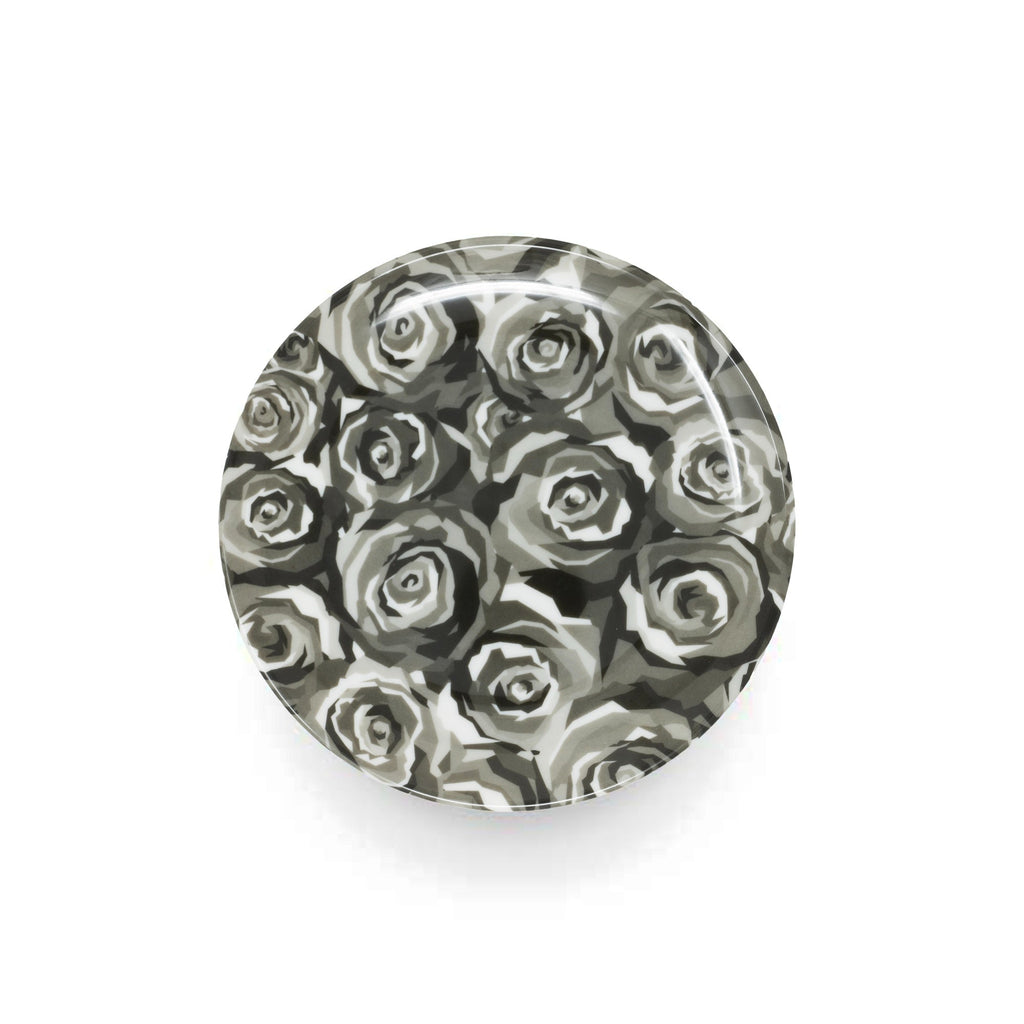 Greyscale Roses Salad Plate Set, melamine dinnerware