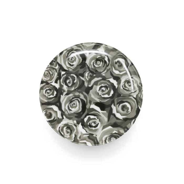 Grayscale Roses Melamine Salad Plates, Set of 4