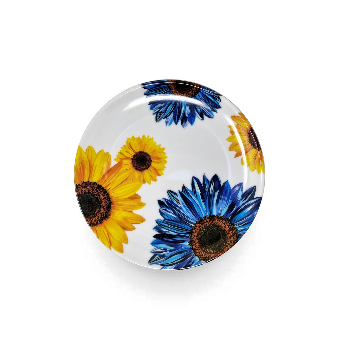 Blue Sunflower Salad Plate Set, melamine dinnerware