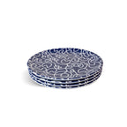 Navy Squiggly Melamine Salad Plates, Set of 4