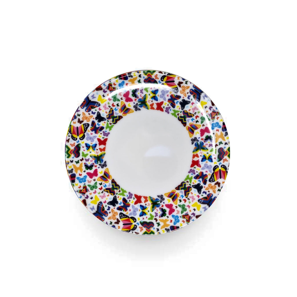Multicolor Butterflies Salad Plate Set, melamine dinnerware