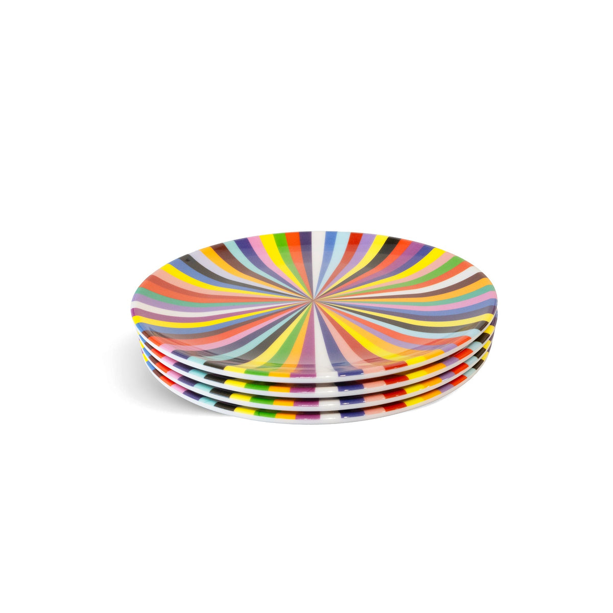 Multicolor Starburst Salad Plate Set set of four